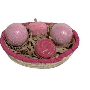 Luxurious Pink Bath Bomb Bath Fizzies Gift Basket Gift Set
